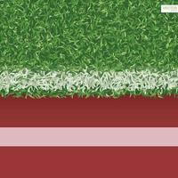 Green grass field of soccer football with running track. Vector. vector