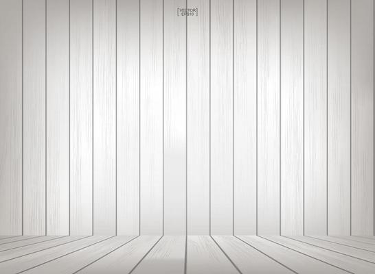 Wooden room space background with perspective wooden floor. Vector.