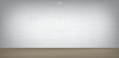 Empty room space with white brick wall. Vector. vector