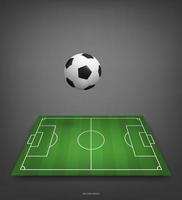 campo de fútbol o fondo de campo de fútbol con balón de fútbol. vector. vector