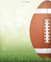 American football ball on green grass field. Vector. vector