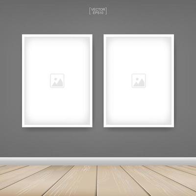 Empty photo frame or picture frame background. Vector.