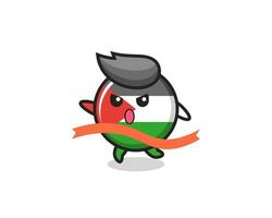 cute palestine flag badge illustration is reaching the finish vector