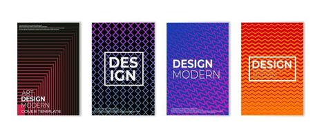 Minimal covers design set. Colorful halftone gradients vector