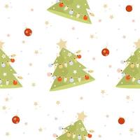 New Year seamless pattern with Christmas tree vector