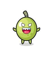 illustration of evil olive mascot character vector