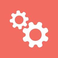 Two gears icon flat design vector illustration set.