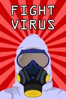 Illustration graphic of a medical staff wearing hazmat suits. vector