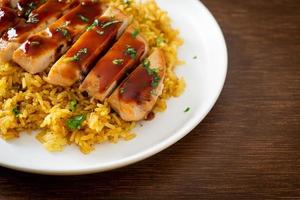 grilled sweet and chilli chicken with curry rice photo