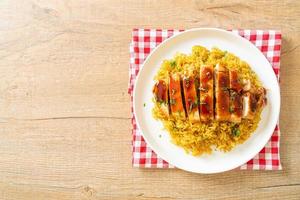 grilled sweet and chilli chicken with curry rice photo
