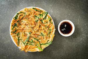 Pajeon or Korean pancake or Korean pizza photo