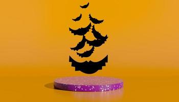Podium and minimal abstract background for Halloween, 3d rendering geometric shape. 3d illustration. photo