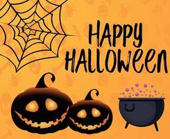 Abstract 31 October Halloween Party Pumpkin Spooky Darkness Spider vector
