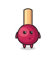 cute matches character with suspicious expression vector