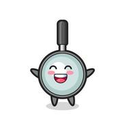 happy baby magnifying glass cartoon character vector