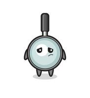 the lazy gesture of magnifying glass cartoon character vector