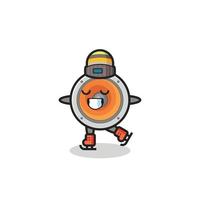 loudspeaker cartoon as an ice skating player doing perform vector