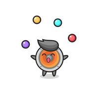 the loudspeaker circus cartoon juggling a ball vector