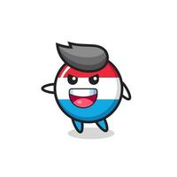 luxembourg flag badge cartoon with very excited pose vector