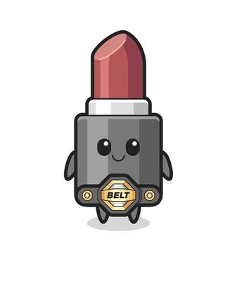 the MMA fighter lipstick mascot with a belt