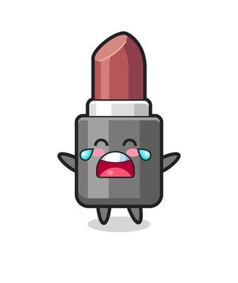 the illustration of crying lipstick cute baby