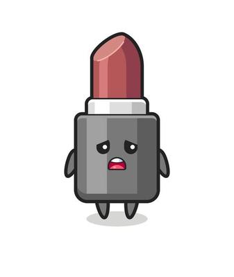 disappointed expression of the lipstick cartoon