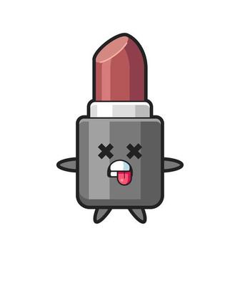 character of the cute lipstick with dead pose