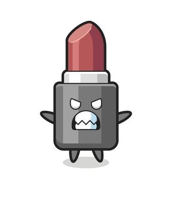 wrathful expression of the lipstick mascot character