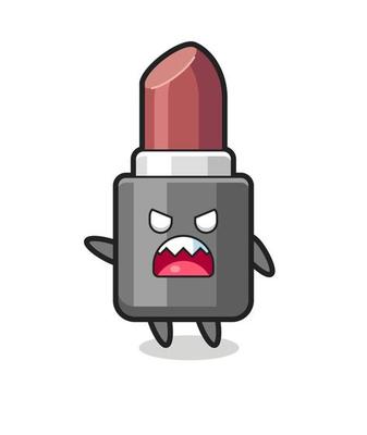 cute lipstick cartoon in a very angry pose