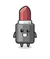 cute lipstick mascot with an optimistic face vector