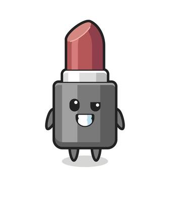 cute lipstick mascot with an optimistic face