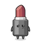 the lazy gesture of lipstick cartoon character vector