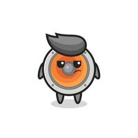 cute loudspeaker character with suspicious expression vector