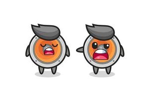 illustration of the argue between two cute loudspeaker characters vector