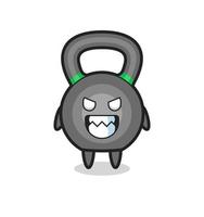 expresión malvada del personaje de mascota linda de kettleball vector