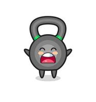 cute kettleball mascot with a yawn expression vector