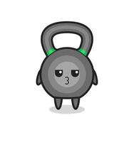 the bored expression of cute kettleball characters vector