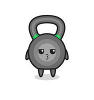 the bored expression of cute kettleball characters vector