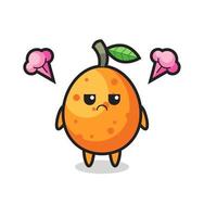 annoyed expression of the cute kumquat cartoon character vector