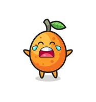 the illustration of crying kumquat cute baby vector