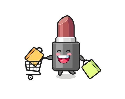 black Friday illustration with cute lipstick mascot