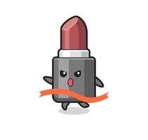 cute lipstick illustration is reaching the finish vector