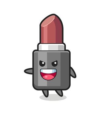 lipstick cartoon with very excited pose