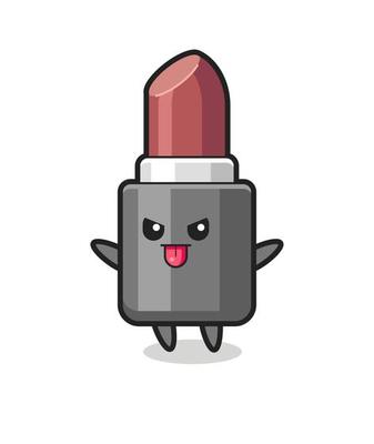 naughty lipstick character in mocking pose