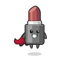 the cute lipstick character as a flying superhero vector