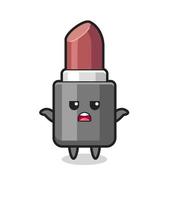 lipstick mascot character saying I do not know vector