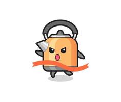 cute kettle illustration is reaching the finish vector