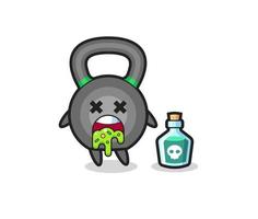 illustration of an kettleball character vomiting due to poisoning vector