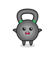 kettleball mascot character saying I do not know vector