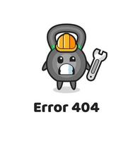 error 404 with the cute kettleball mascot vector